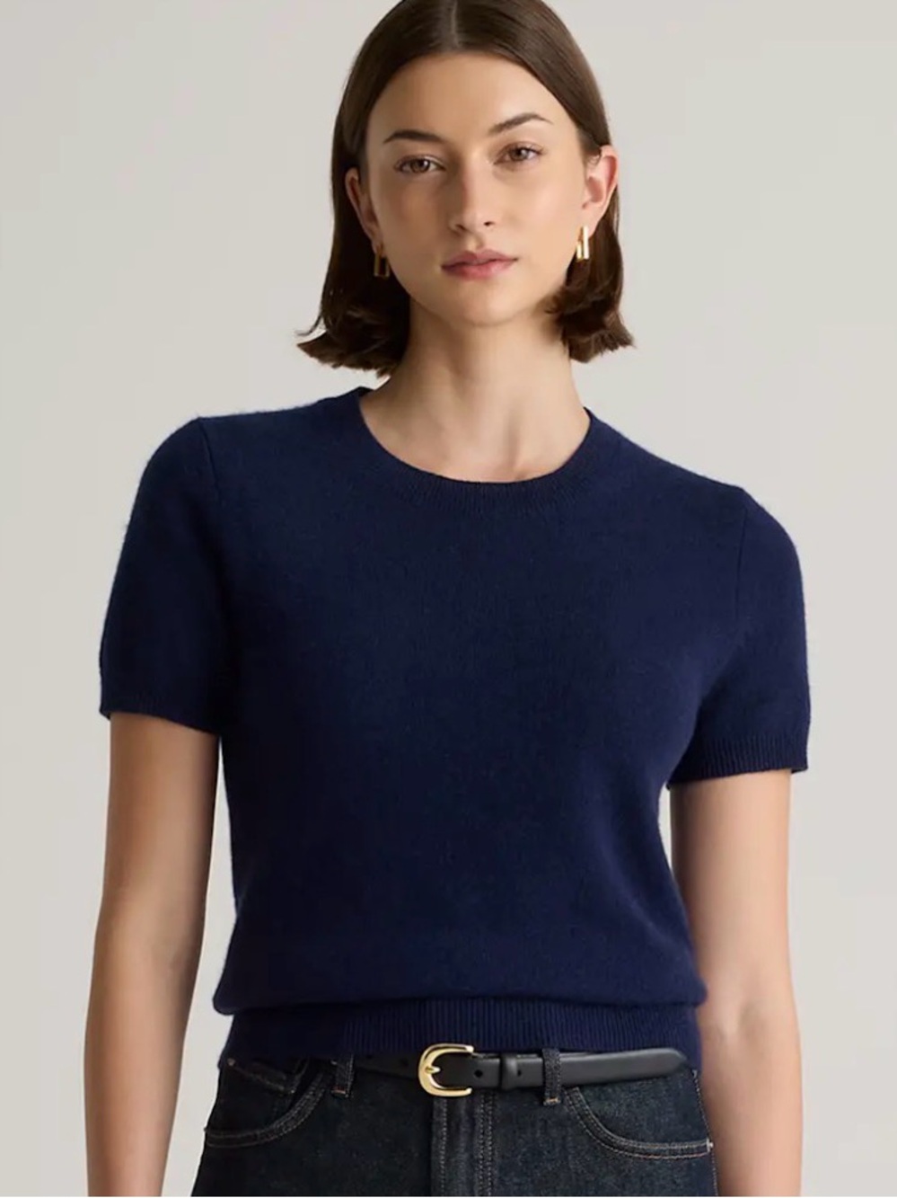 Quince Mongolian Cashmere Tee: True Navy